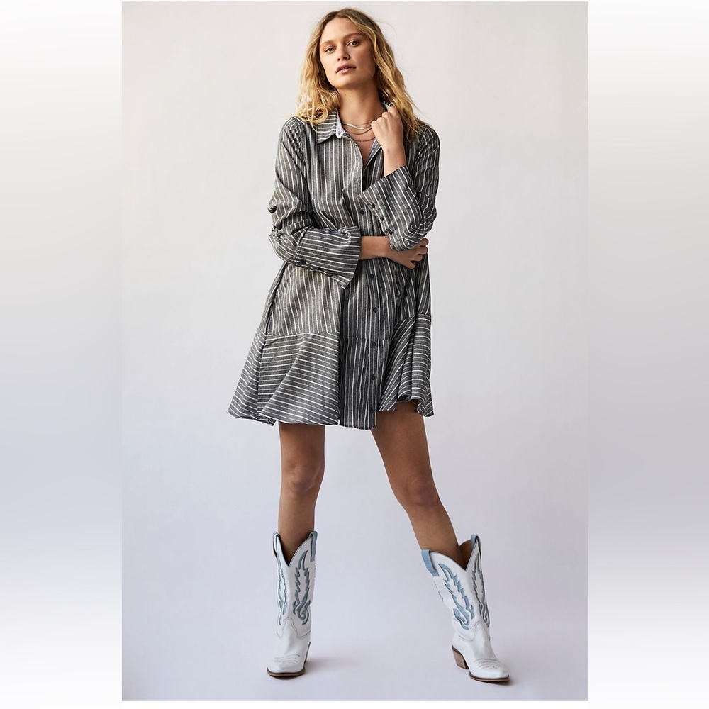 EUC Free People All For You Striped Shirt Dress